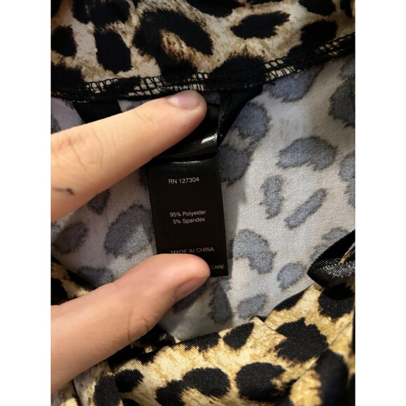 Ali Miles Animal Print Cowl Neck Drawstring Tunic Top Size 2X Lagenlook - Picture 6 of 6